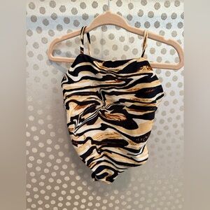Skatie Kids Swim One Piece - Black and Tan